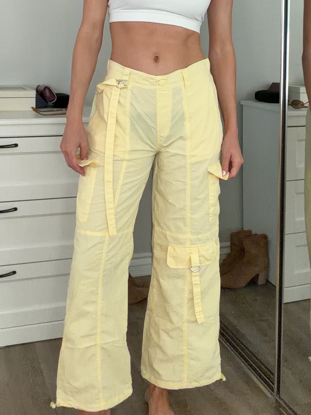 Yellow cargo pants